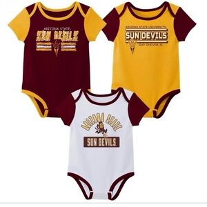 NCAA Arizona State Sun Devils Infant 3pk Bodysuit - 3-6M